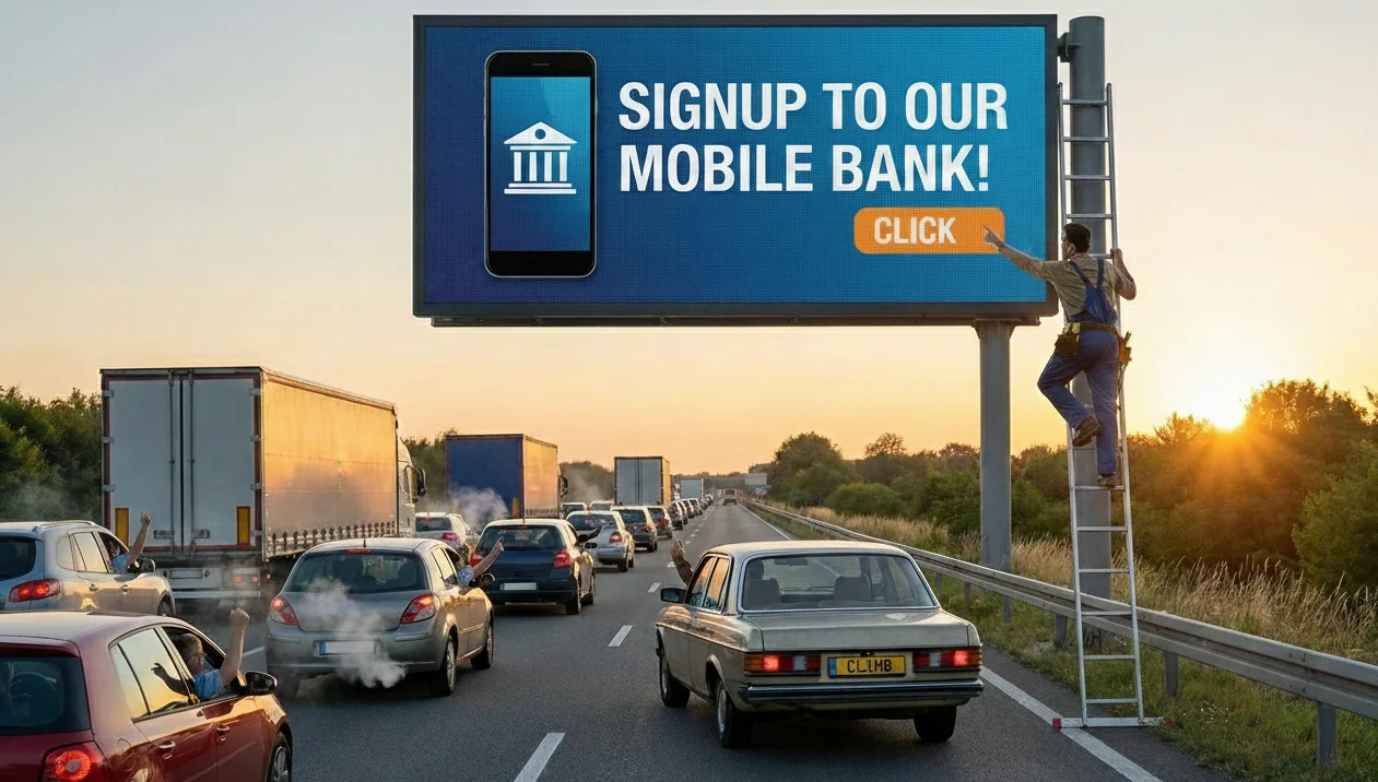 clicking on a billboard